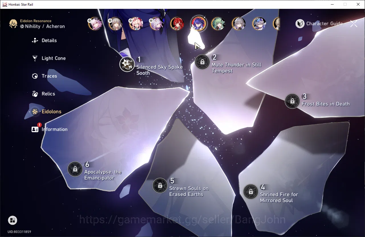 Honkai Star Rail Accounts ASIA | TL 70 | 16 Limit | Prime Team: Castorice + image 4
