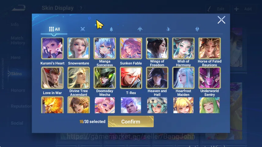 Honor of Kings Accounts GLOBAL HOK | FLAWLESS XIAO QIAO | COLLAB ELSA FROZ image 3