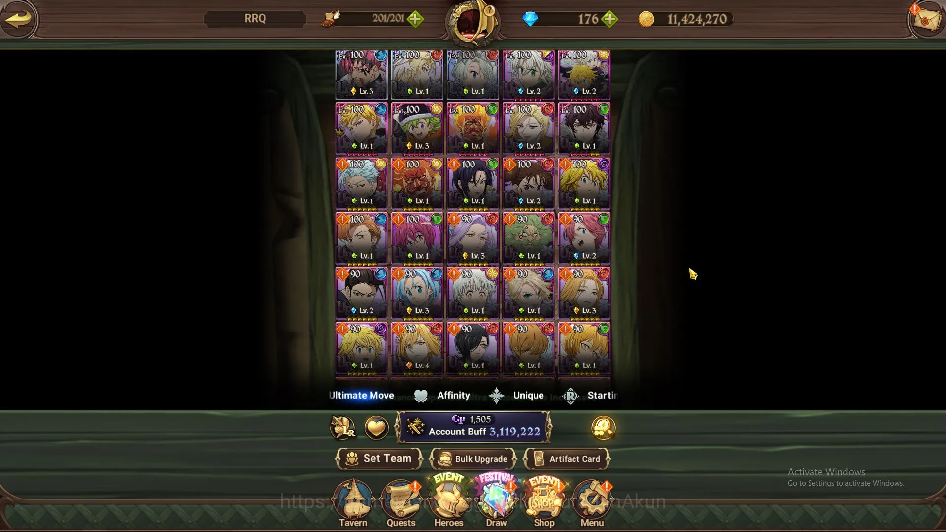 The Seven Deadly Sins: Grand Cross Accounts Midgame ASIA|3,1M CC|3 LR+7 UR+176 2