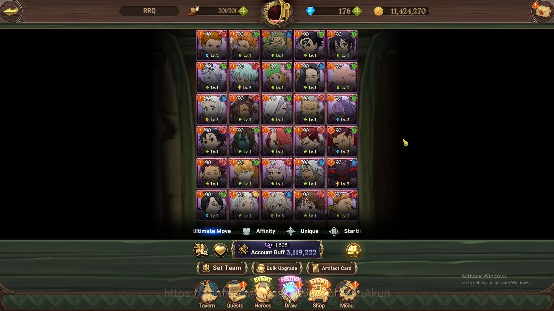 The Seven Deadly Sins: Grand Cross Accounts Midgame ASIA|3,1M CC|3 LR+7 UR+176 3