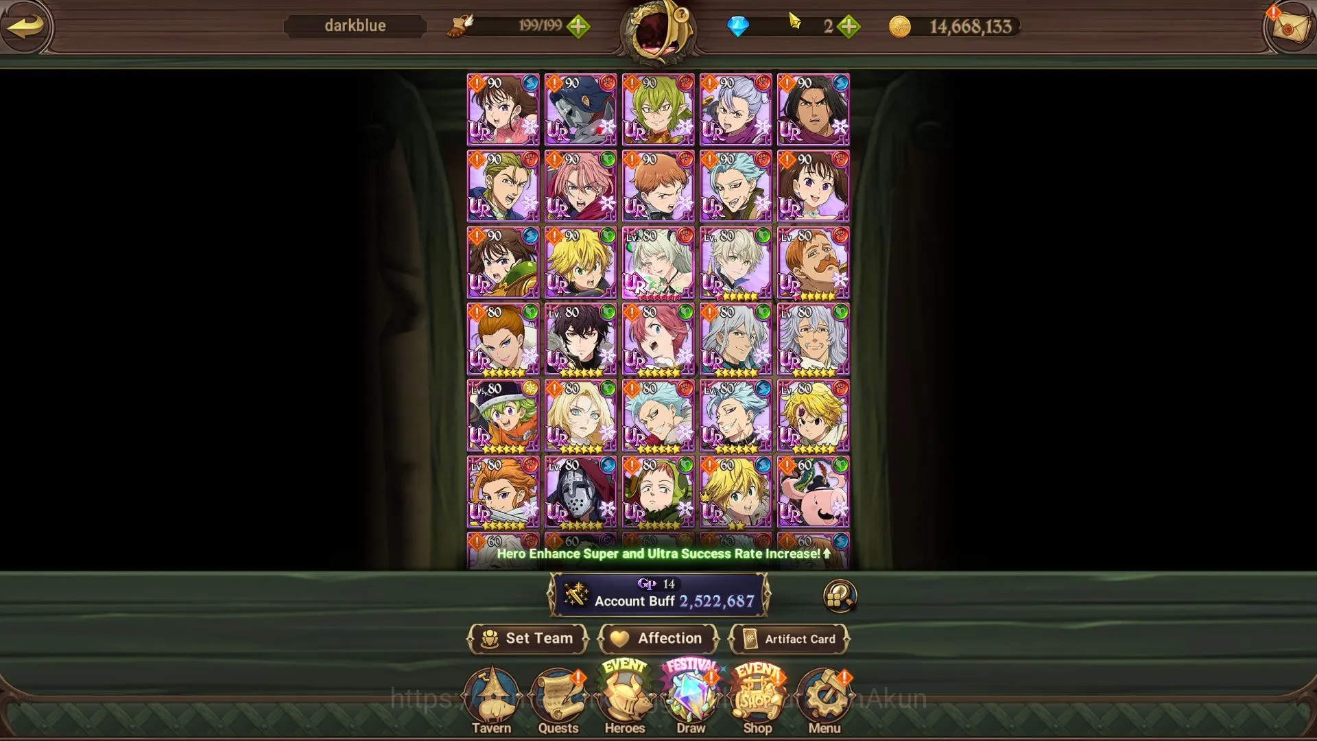 The Seven Deadly Sins: Grand Cross Accounts Midgame Asia |2,5M CC| 1LR+ 3UR+ Collab Solev |(OppressorDK, Sabunak, Lancelot 5