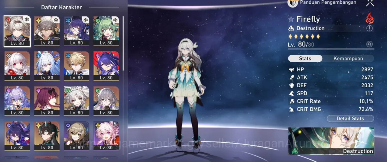 Honkai Star Rail Accounts Asia [TL70] 10 Limited (Firefly E1+Sign, The Herta image 2