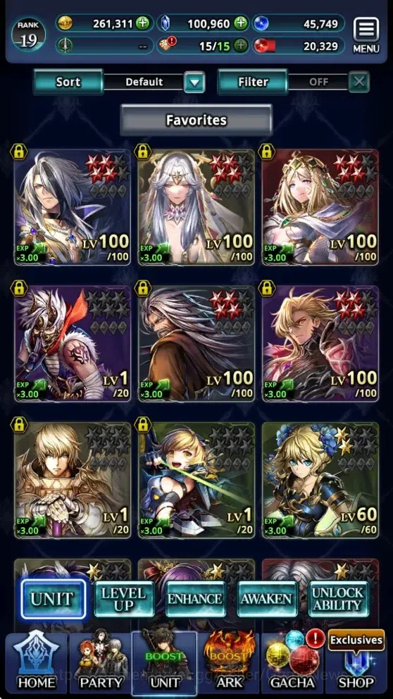 Last Cloudia Accounts Mid‑Game GLOBAL|Rank 19|100K Crystal|Top Units (A Roland,E Lonardo,SM Sera,G Lilaha,Demongunner 1