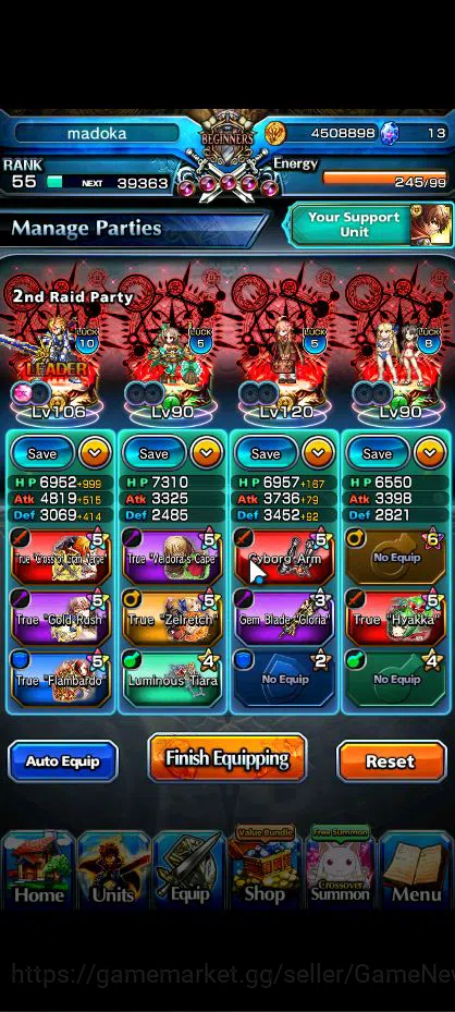 Grand Summoners Accounts Global|Rank 55|18 Ascend|S MiyuTW,KanameTW,Roy,Inu image 3