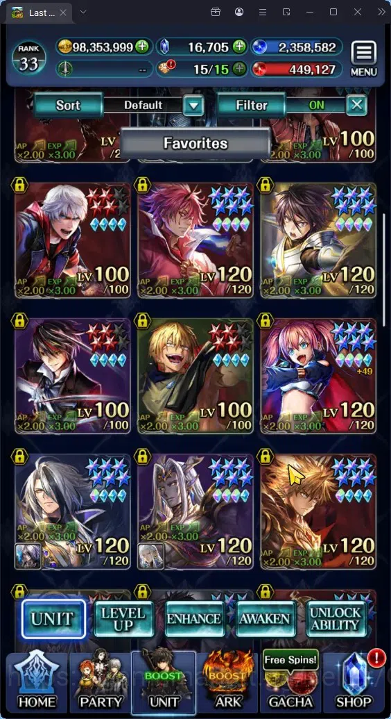 Last Cloudia Accounts GLOBAL|Rank 33|Top Tier Unit (Hinata,Benimaru,Mili image 12