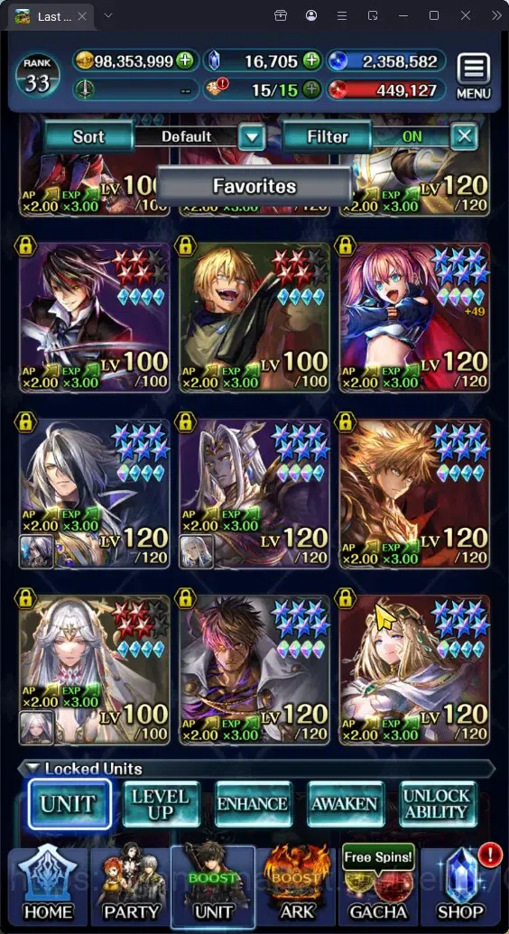 Last Cloudia Accounts GLOBAL|Rank 33|Top Tier Unit (Hinata,Benimaru,Mili image 13