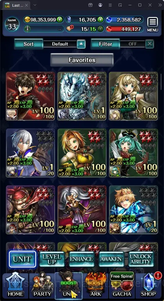 Last Cloudia Accounts GLOBAL|Rank 33|Top Tier Unit (Hinata,Benimaru,Mili image 3