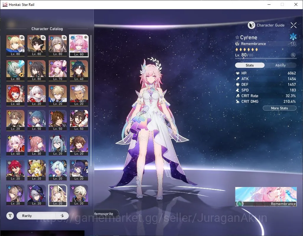Honkai Star Rail Accounts End Game Asia| TL 66| 7 limited |[Cyrene,Saber,Anaxa,Dante]+Sign,B3,Ruan Mei,Archer|Mc 2
