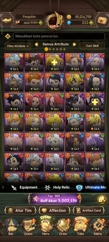 The Seven Deadly Sins: Grand Cross Accounts Global |3M CC| 6UR + Collab Solev + 222 Gems (KDia image 3