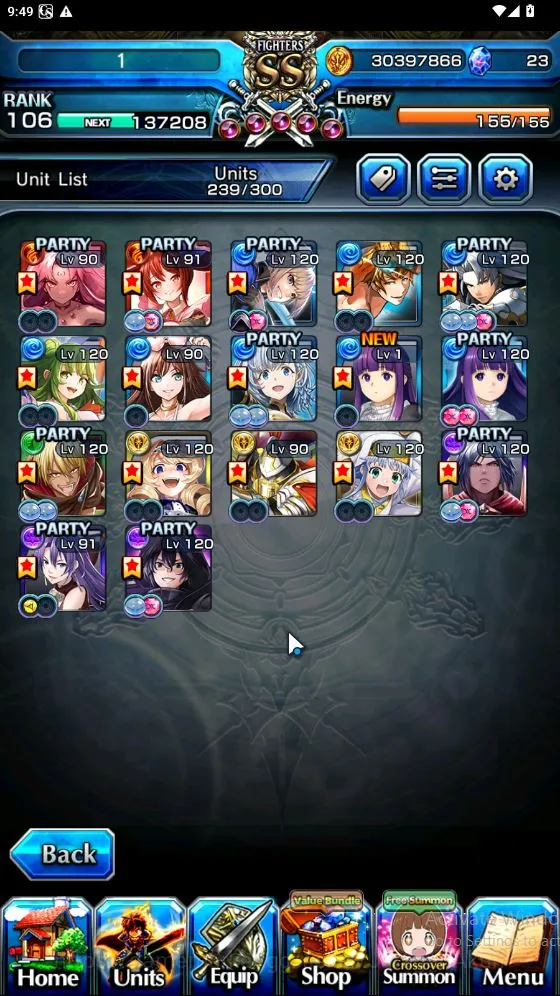 Grand Summoners Accounts End-Game Global|Rank 106|17 3