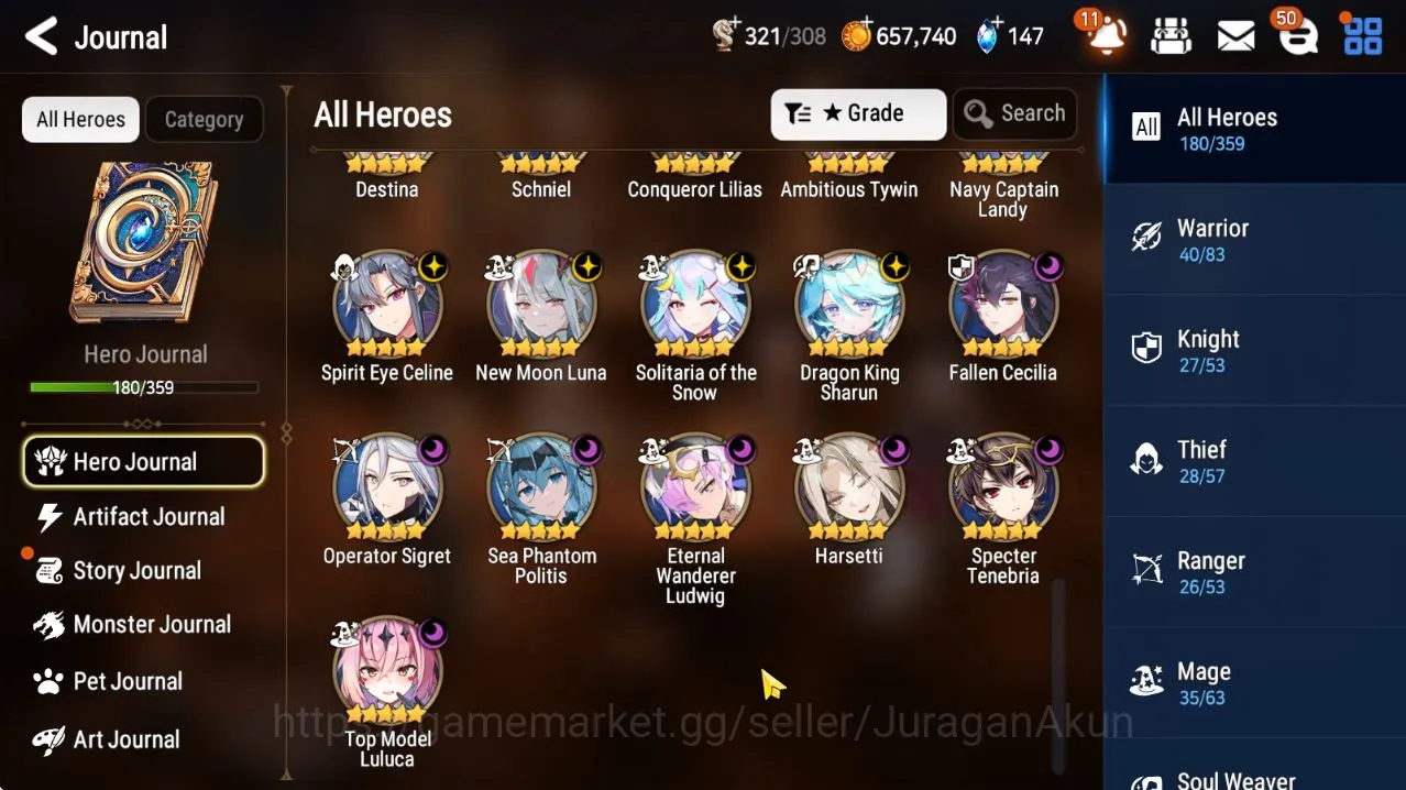 Epic Seven Accounts Mid-Tier Asia Unverif|14ML [Candy,SECeline,NMLuna,etc]Limited 2