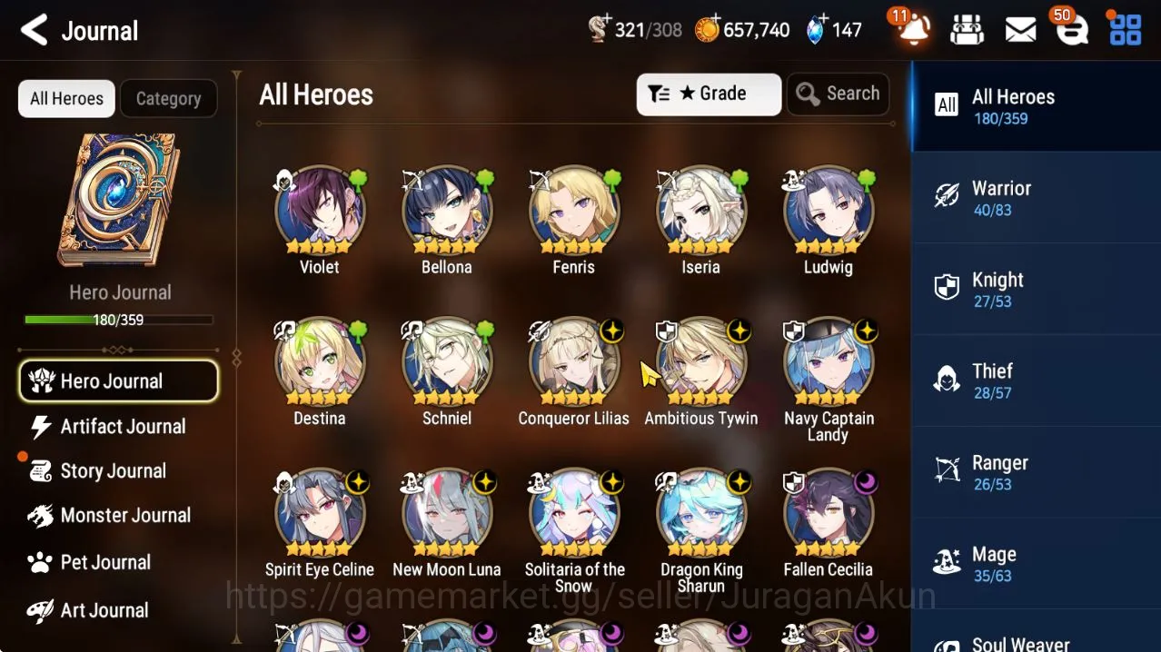 Epic Seven Accounts Mid-Tier Asia Unverif|14ML [Candy,SECeline,NMLuna,etc]Limited 3