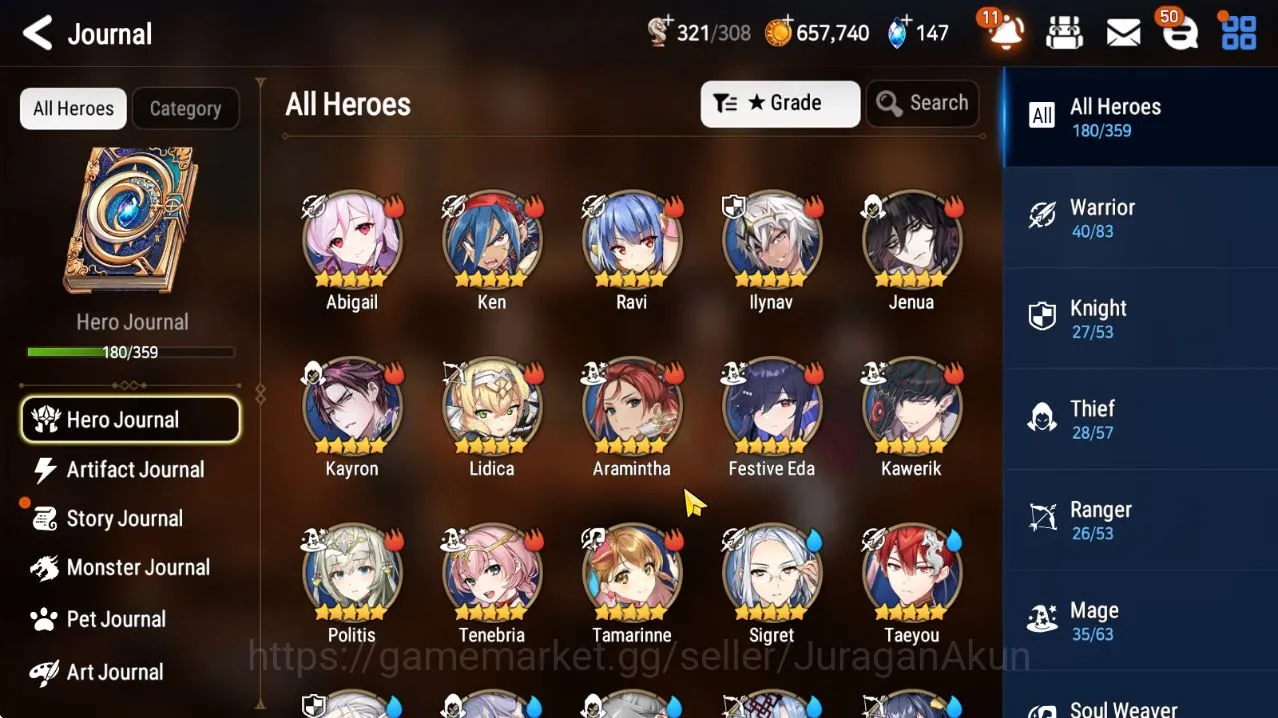 Epic Seven Accounts Mid-Tier Asia Unverif|14ML [Candy,SECeline,NMLuna,etc]Limited 5