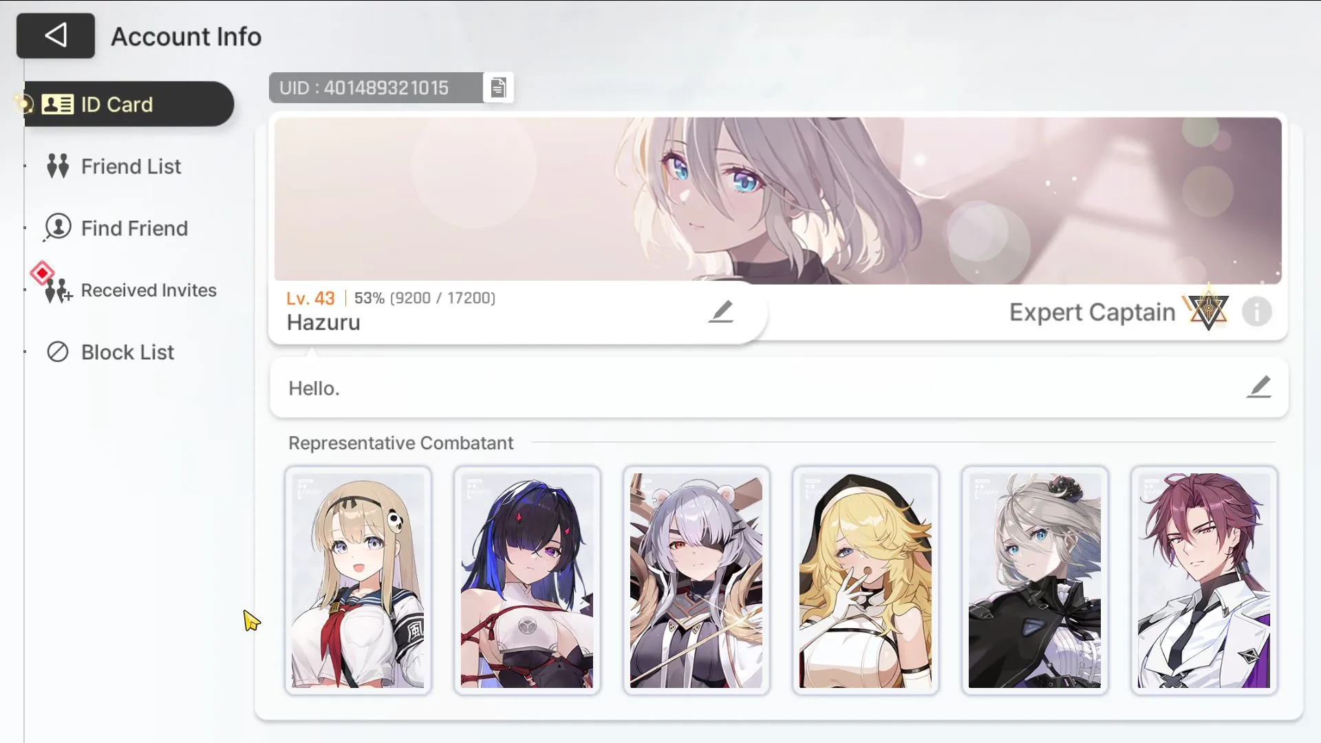 Chaos Zero Nightmare Accounts GLOBAL Lv43|8SSR (Chizuru M2+2 Sign,Khalipe M1,Haru,Renoa M1,Rin)10SR|4K Crystal,Ancor:2 Sign 2