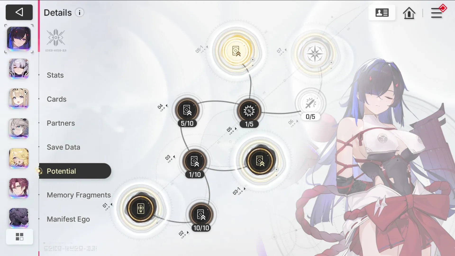 Chaos Zero Nightmare Accounts GLOBAL Lv43|8SSR (Chizuru M2+2 Sign,Khalipe M1,Haru,Renoa M1,Rin)10SR|4K Crystal,Ancor:2 Sign 3