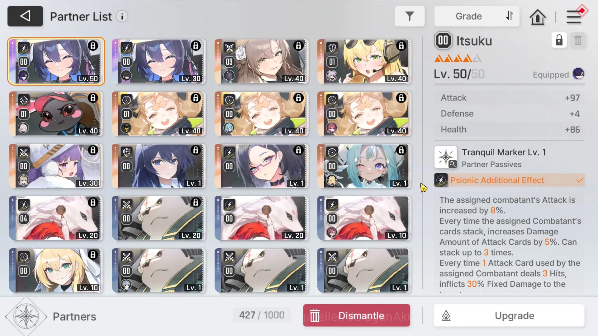 Chaos Zero Nightmare Accounts GLOBAL Lv43|8SSR (Chizuru M2+2 Sign,Khalipe M1,Haru,Renoa M1,Rin)10SR|4K Crystal,Ancor:2 Sign 8