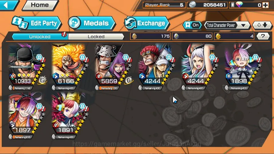 One Piece Bounty Rush Accounts Global | 4 META EX | Charlotte Linlin, Roronoa Zor image 3