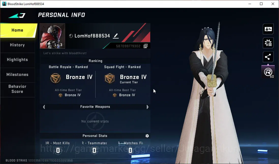 ASIA|Fresh Starter|Collab BLEACH Melee Zanpakuto - Sodenoshirayuki|Netease|SS(BLS2770) Blood Strike Starter ASIA|Fresh Starter|Collab BLEACH Melee Zanpakuto - image 1