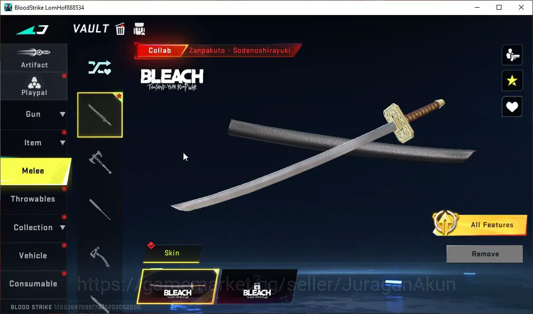 Blood Strike Accounts Starter ASIA|Fresh Starter|Collab BLEACH Melee Zanpakuto - Sodenoshirayuki|Netease|SS(BLS2770) 2