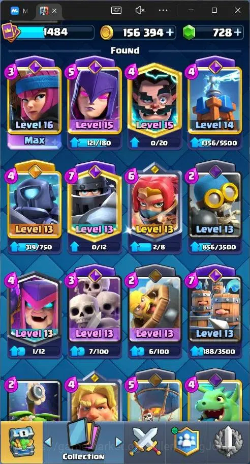 Clash Royale Accounts Global |CL 1484|KTL 14|Trophy 8692|121 Cards|1 MAX image 8