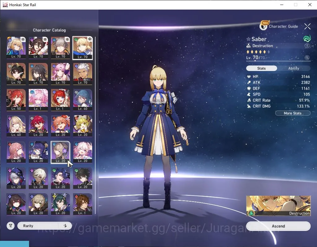Honkai Star Rail Accounts Asia| TL 58| 6 limited |[Saber,Archer]+Sign,Cyrene image 2