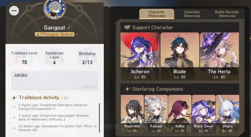 Honkai Star Rail Whale ASIA|TL 70|21 Limited|Phainon+Sign,Acheron+Sign,Su image 1