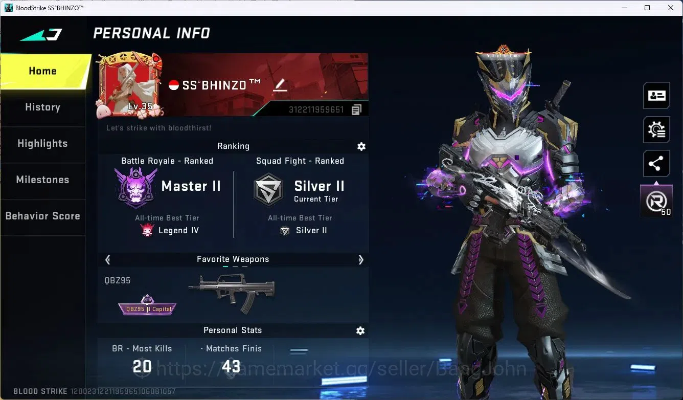 Blood Strike Accounts ASIA | 4 Collab Gun (7DS&TR) | 1 Eternal Gun | 1 U image 1