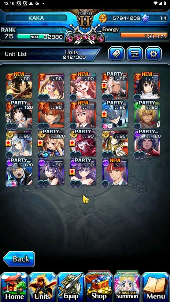 Grand Summoners Accounts Starter Global|Rank 75|19 Ascend [HoukaTW,ChloeTW,SakuraTW,DLRimuruTW,ShizuTW,Etc]+Lpot 3