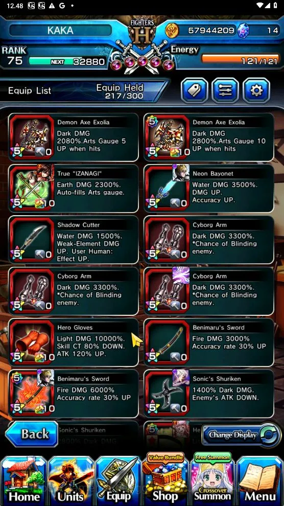 Grand Summoners Accounts Starter Global|Rank 75|19 Ascend [HoukaTW,ChloeTW,SakuraTW,DLRimuruTW,ShizuTW,Etc]+Lpot 4