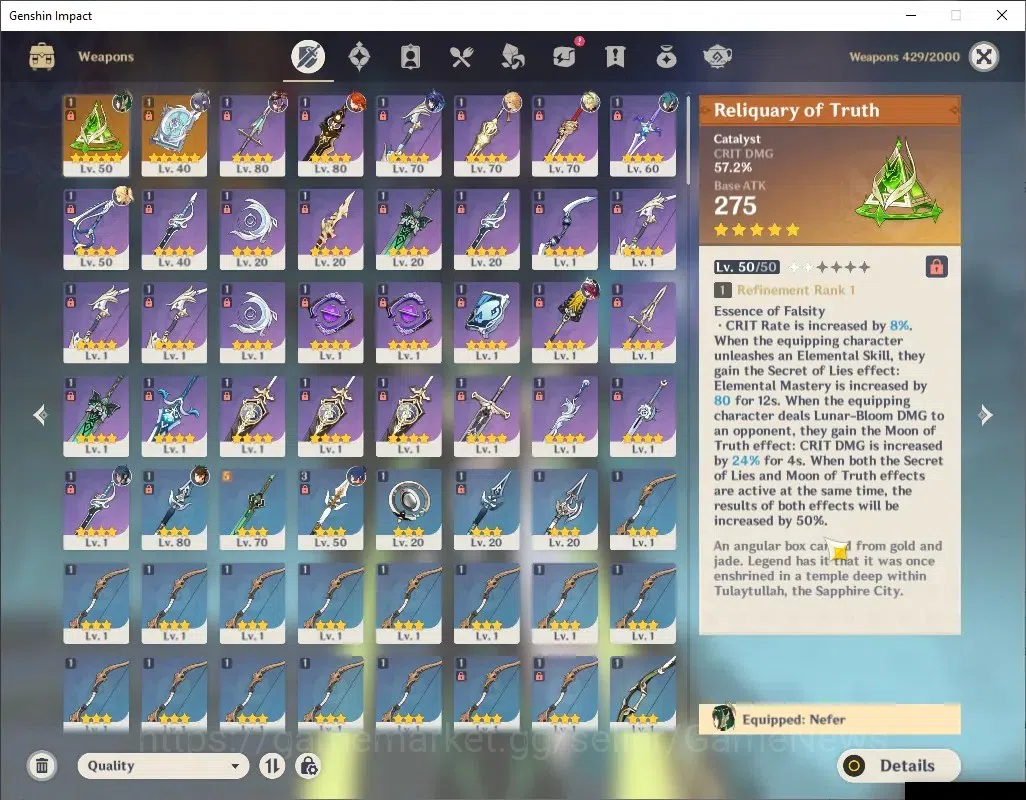Genshin Impact Accounts ASIA|AR 51|4 Limit + 3 Standard + 2 (*5Wep)|Nefer+ image 8