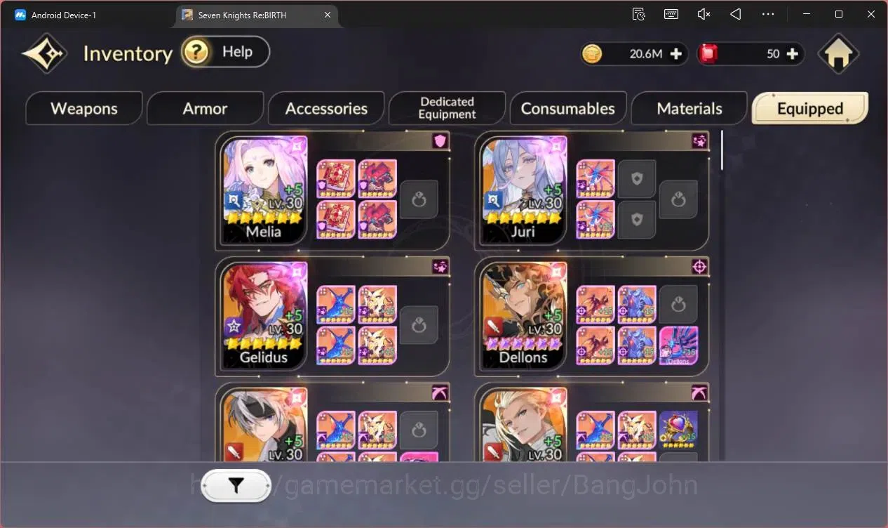Seven Knights Re:Birth Accounts Global |3 EX7 (Melia,Juri,Gelidus)|30 TC6(Dellons, image 12