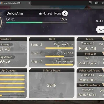 Seven Knights Re:Birth Accounts Global |3 EX7 (Melia,Juri,Gelidus)|30 TC6(Dellons, image 1