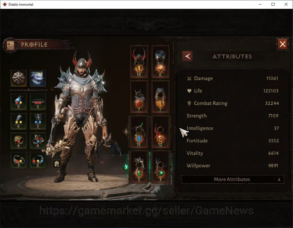 Diablo Immortal Accounts Mid-Tier SA- Malah| Lv60(420)| Demon Hunter |32K CR | Reso 480| Cosmetic | Hell III |Paragon 4
