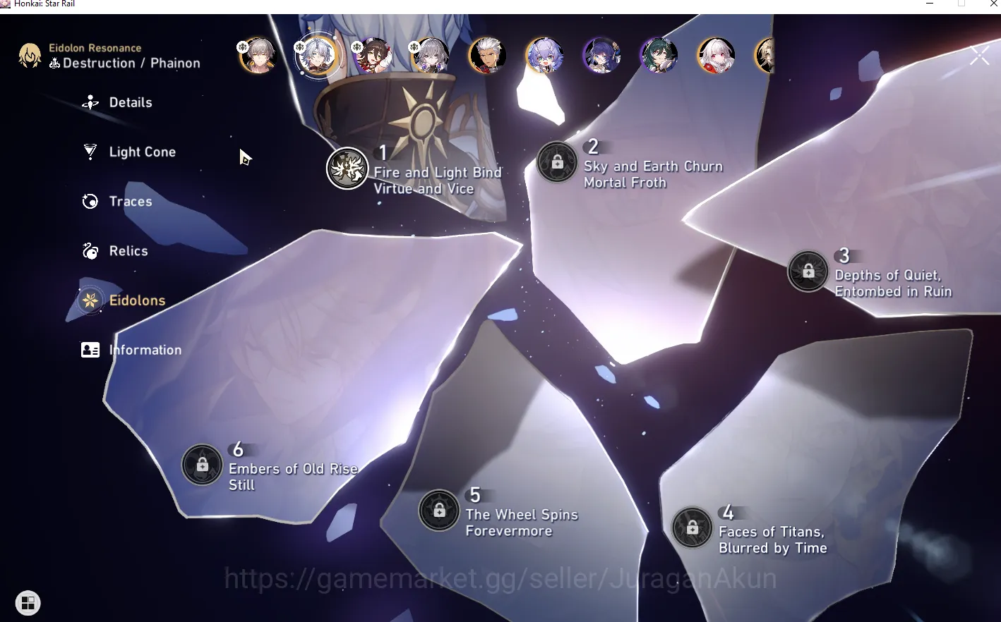 Honkai Star Rail Accounts Mid Game Asia [TL58] | Best Standar | [Phainon E1+Sign, Jing Yuan, Archer, Dr.Ratio] | Penacony 5
