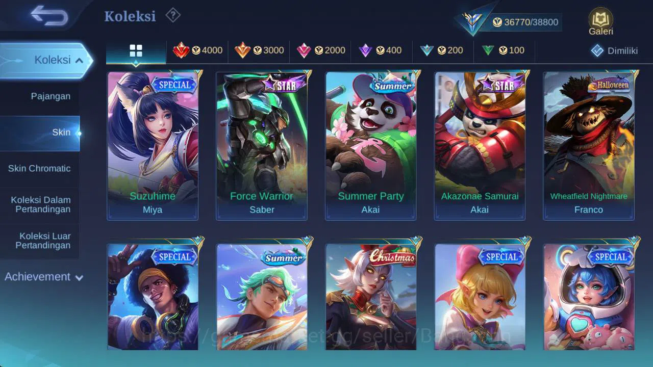 Mobile Legends: Bang Bang Accounts skin 173, Hero 122 saber freya, sparkle melissa, L image 10