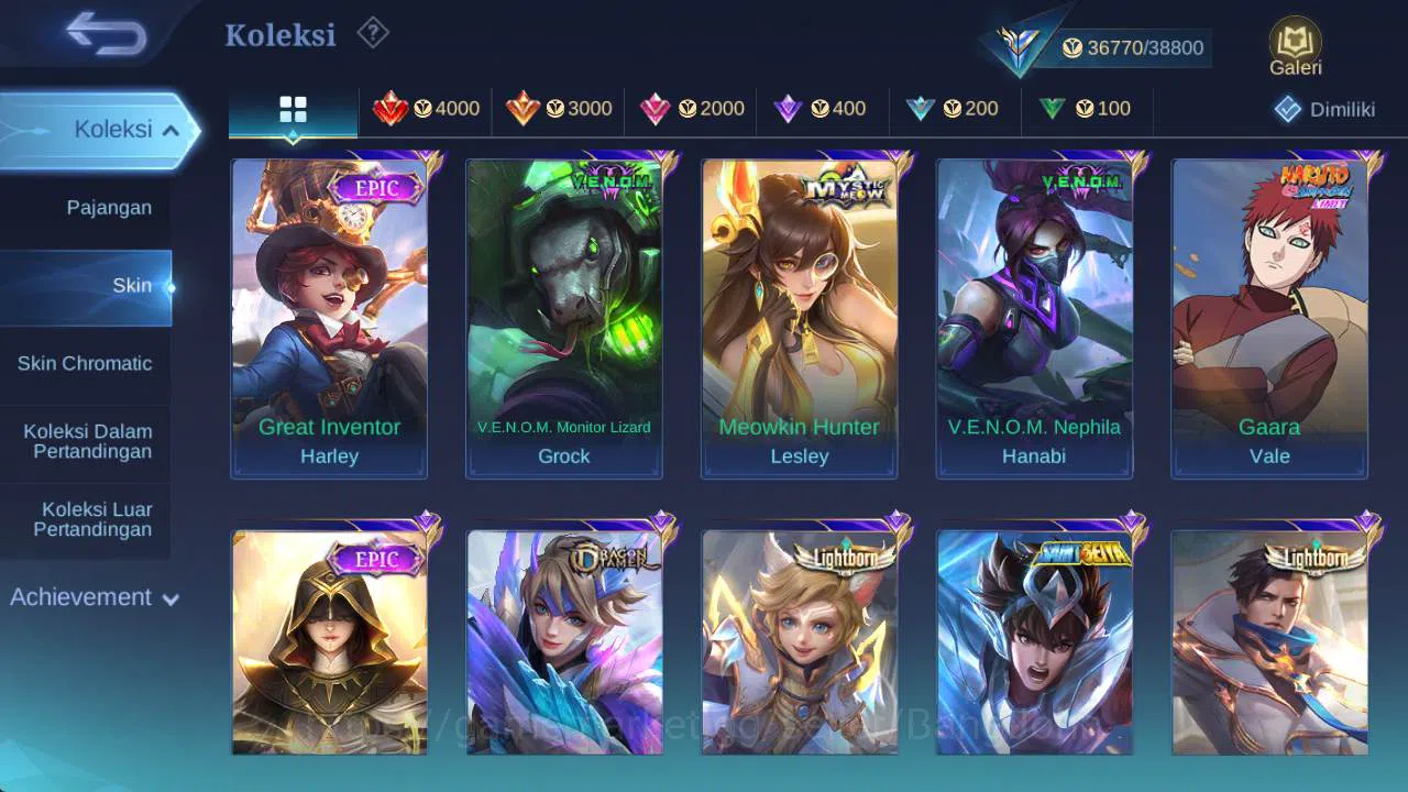 Mobile Legends: Bang Bang Accounts skin 173, Hero 122 saber freya, sparkle melissa, L image 12