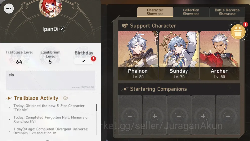 Honkai Star Rail Mid Game Asia [TL64] | 6 Limited |[Phainon+Sign,Archer+Sign image 1