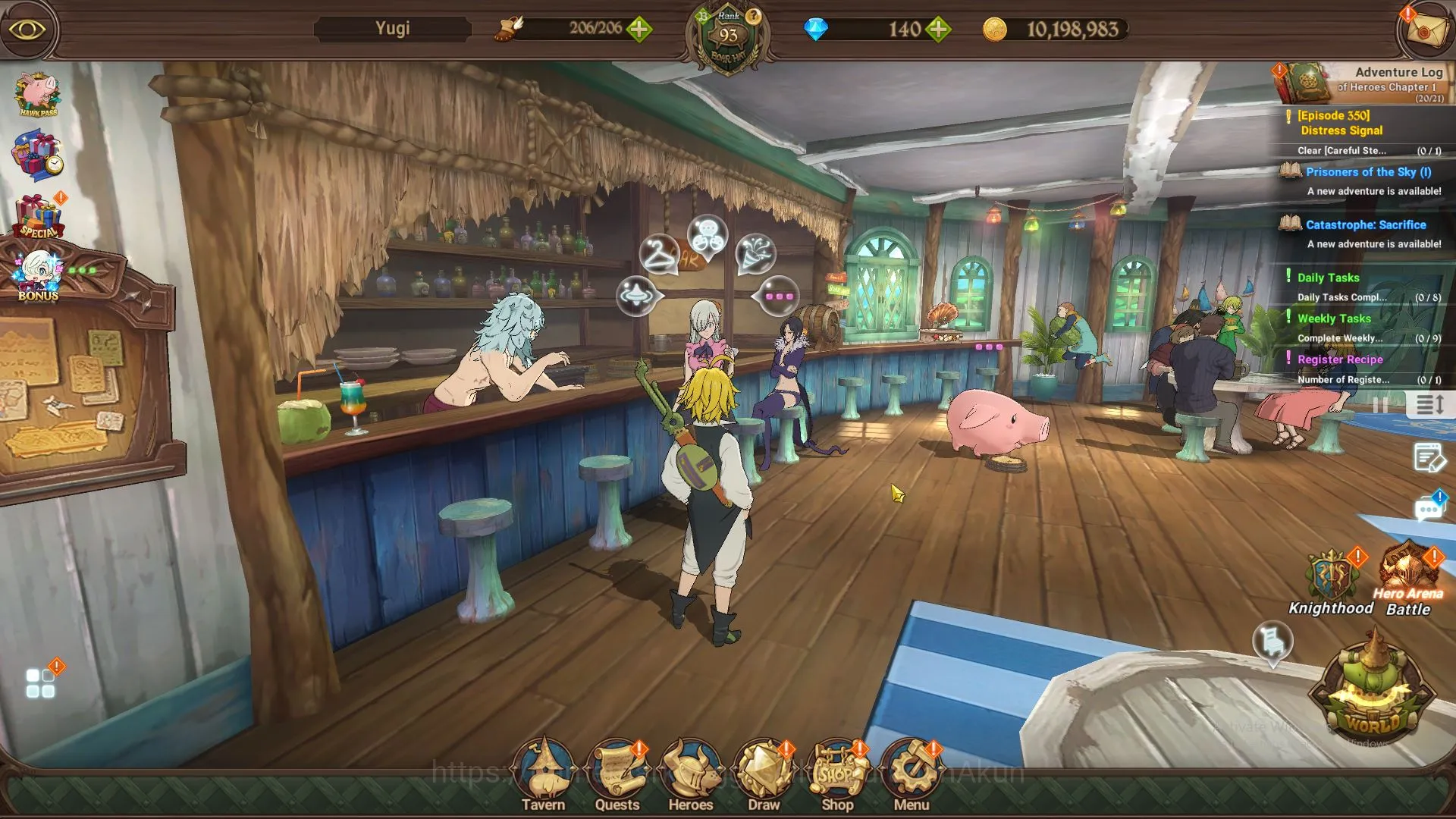 The Seven Deadly Sins: Grand Cross Midgame ASIA|3M CC|6 UR + Collabs (Konosuba,Solev) + 140 G image 1