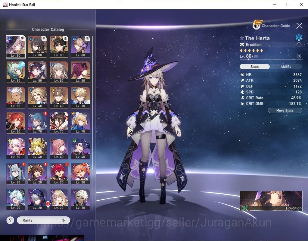 Honkai Star Rail Accounts Mid Game ASIA |TL 66 | 7 Limit|[Hysilens,The Herta,Dante]+Sign Anaxa,kafka,Ruan Mei,Archer|SJ 4