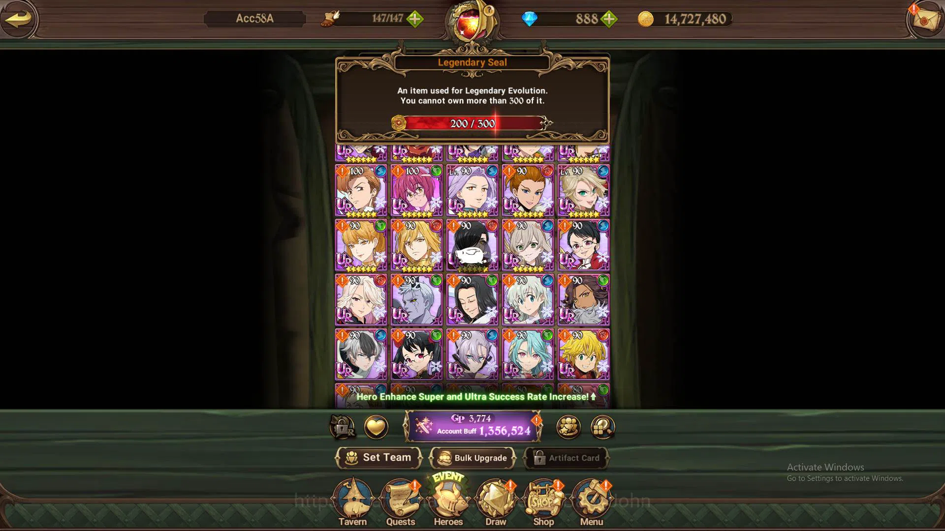 The Seven Deadly Sins: Grand Cross Accounts Others ASIA|1.3M CC|LS 200+DM 888|UR Demon King Meliodas,etc|check SS|7DS378B 3