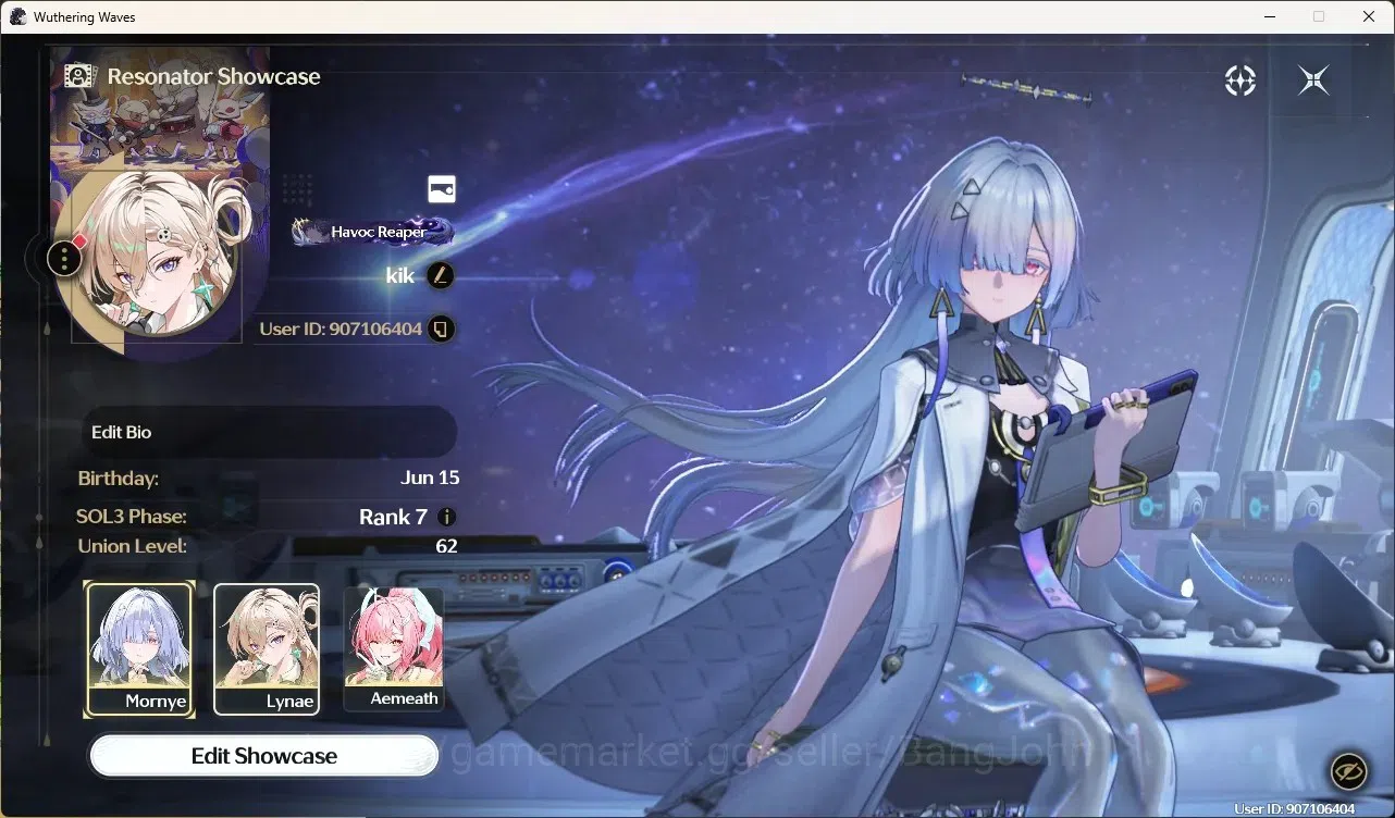 Wuthering Waves Accounts Starter SEA|UL 62|Rank 7|6 Char Limited 1