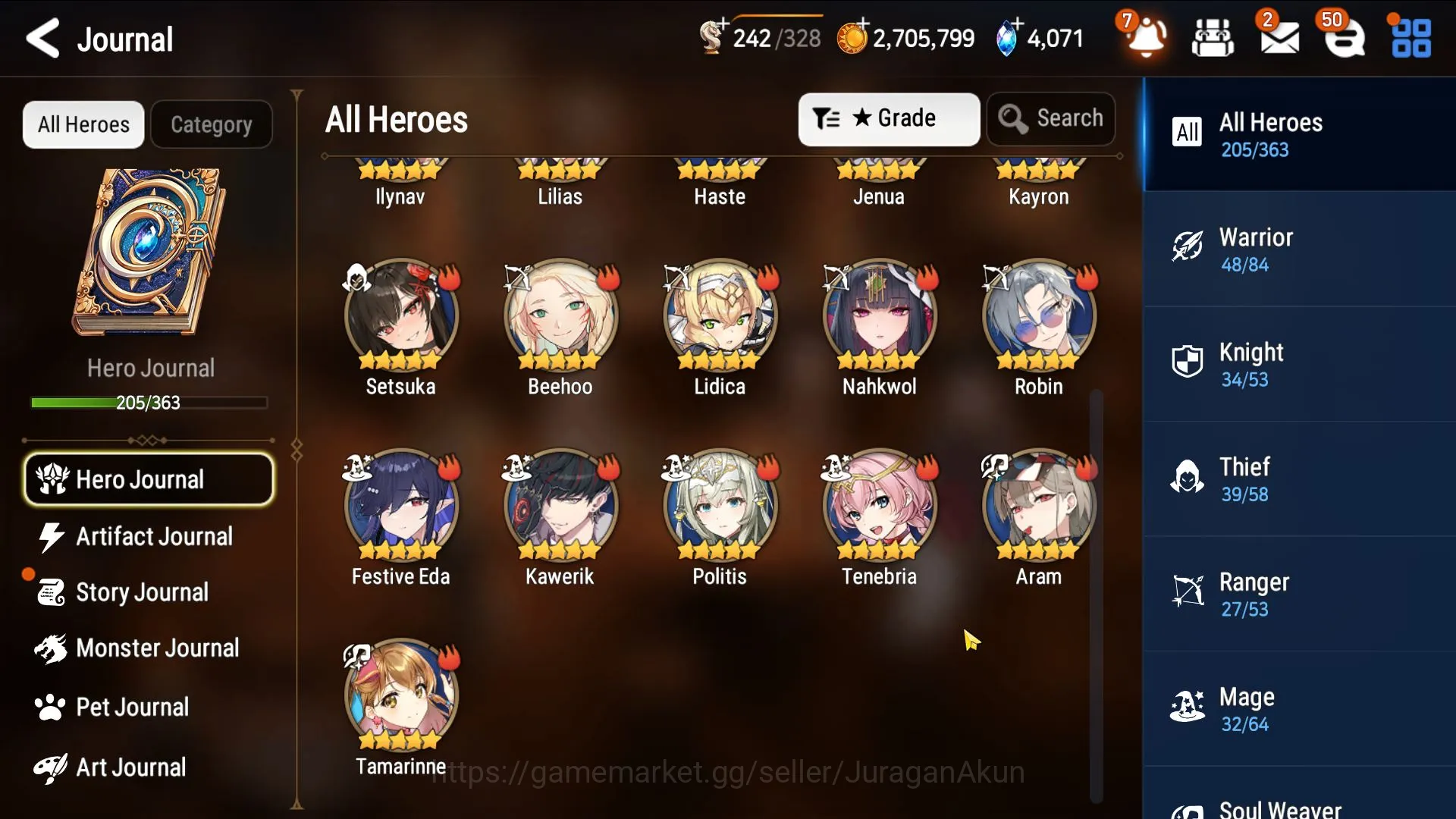 Epic Seven Accounts Collaboration Hero Global 7