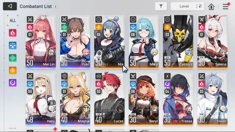 Chaos Zero Nightmare Accounts GLOBAL Lv46|6 SSR(MeilinM1,YukiM1,Haru,Magna,Orlea,Chizuru) 10SR(NiaM6,MikaM6,CassiusM3) 1SSR 3