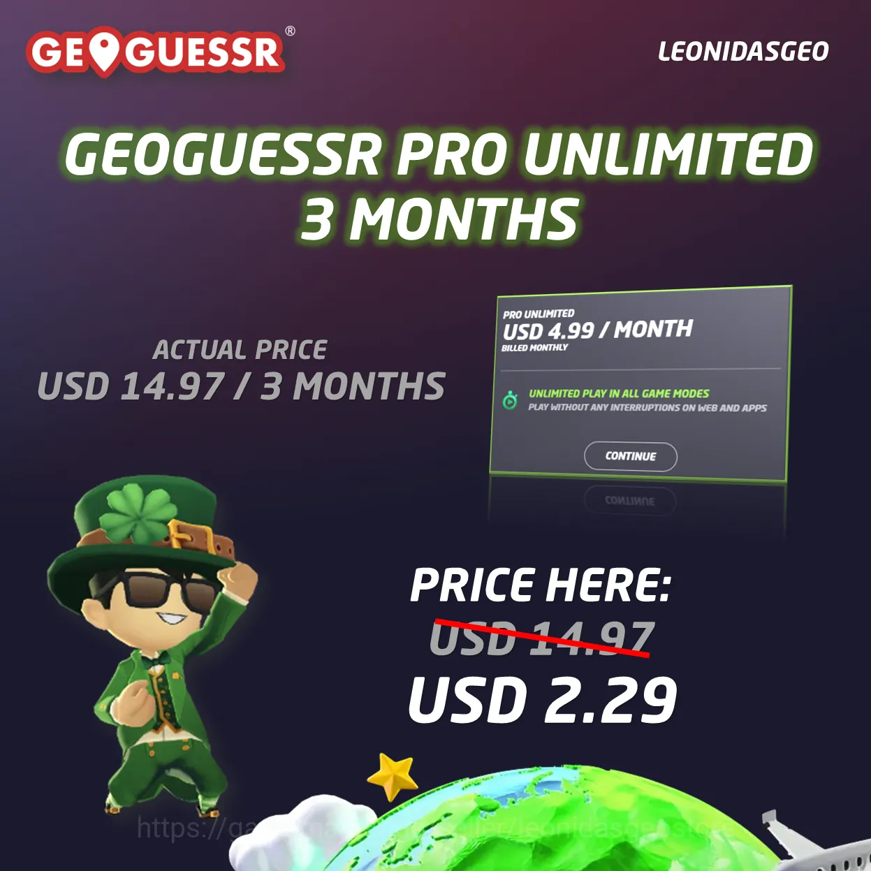 GeoGuessr Accounts GeoGuessr Pro Unlimited | 3 Months Subscription image 1