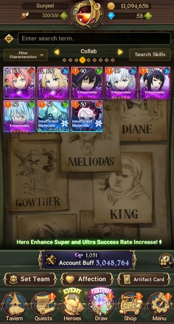 The Seven Deadly Sins: Grand Cross Accounts Midgame Asia |3.5M CC| 2LR + 6UR + Many Collabs 2