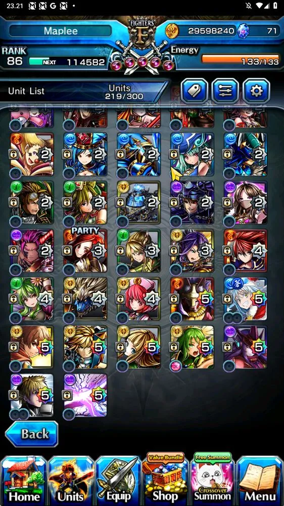 Grand Summoners Accounts Mid-Game Global|Rank 86|20 Ascend (WH FenTW,UP RoyTW,SanosukeTW,ShizuTW,KenshinTW,etc)+SpArt Shizu 3