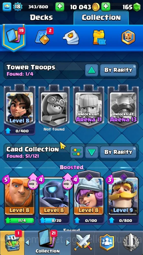Clash Royale Accounts Starter Lvl 18|Trophy 3001| KTL 8 | Card 51 | 2 EVO, 10 Epic, 20 Rare, 21 Common |Gems 5