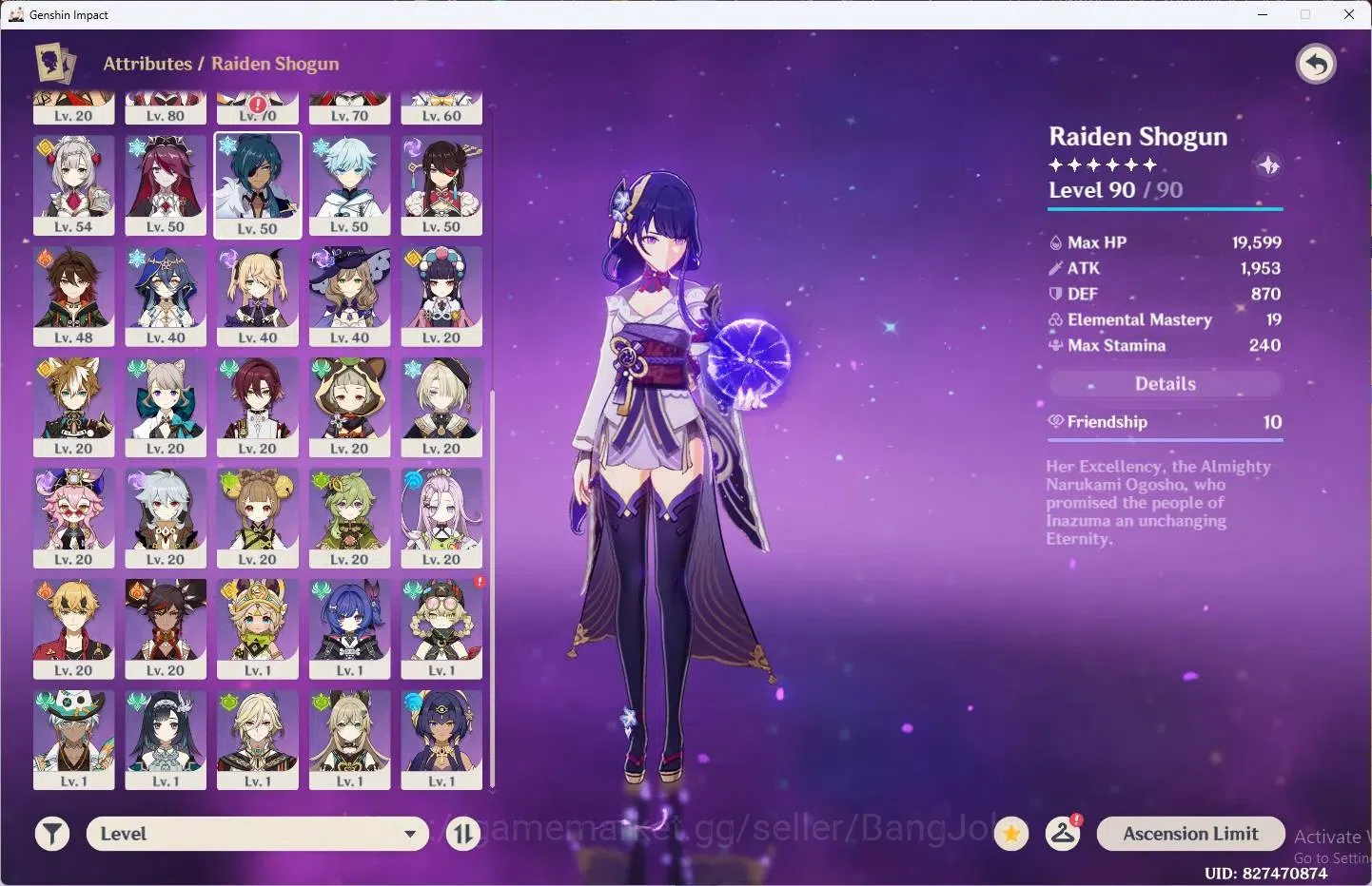 Genshin Impact Accounts ASIA | AR 57|7 Limit+1 Sign|Raiden Shogun,Yae Miko image 3