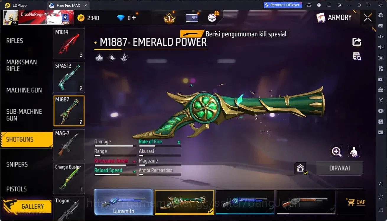 Free Fire Accounts Indonesia | 1 EVO (M1014 Scorpio Shatter Lv.3)| M1 image 3