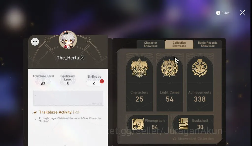 Honkai Star Rail Accounts Mid Game ASIA[TL62]| Best Starer | 4 limited [The 4